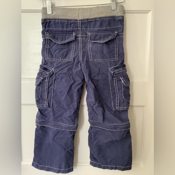 Mini Boden Zip-off Cargos (pants or shorts) Navy w/ grey. Purposely distressed. - Picture 2 of 8